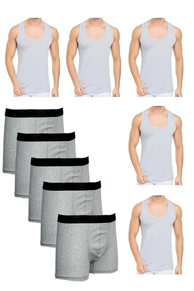 Akpınar Çamaşırları Men's 10 Piece Athlete and Boxer Set Economic Package Athlete and Boxer Set 5 Athlete 5 Boxers