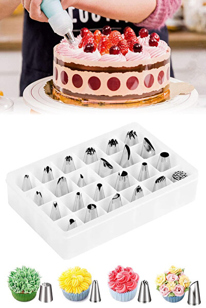 Binbirreyon Pasta Krema Duy Seti 24 Parça Paslanmaz Çelik Kutulu Ra640