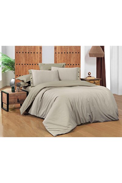 Sarev New Fancy Stripe Nevresim Takımı Çift Kişilik V1-bej