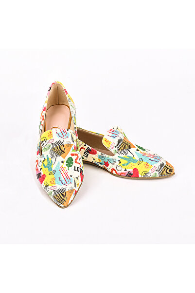 Cotto Shoes Дамски балерини от цветен лен с принт