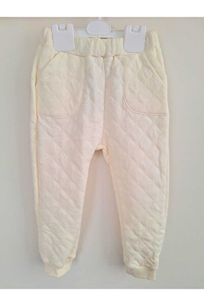 Nimini Kids Kapitone Cepli Ekru Kız Çocuk Pantolon (3-6 yaş)
