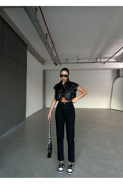 Geppetto Leo Penelope Andrea Black Lycra Mom Jean Trousers