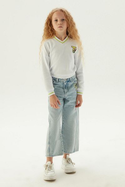 Tyess BG Store Girl's White Tracksuit Top