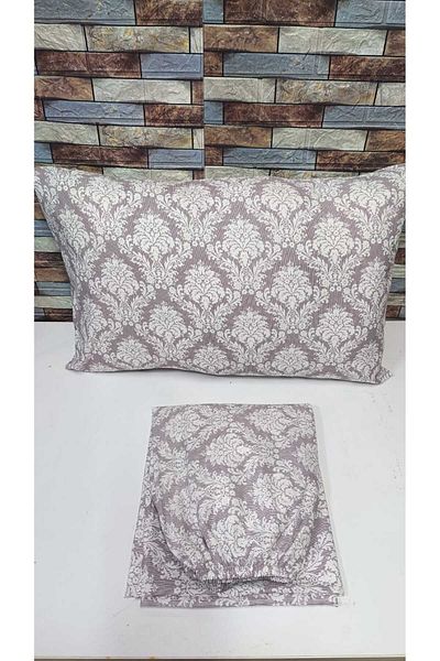 GASEL ÇARŞI SINGLE PERSON COTTON RUBBERED LEAF SET (Shawl-DAMAKS Pattern)
