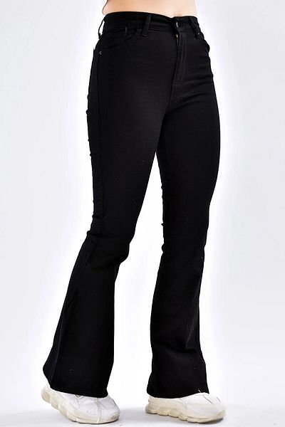 Geppetto Leo Max Vega High Waist Black Spanish Leg Jeans Lycra Stretch Jeans
