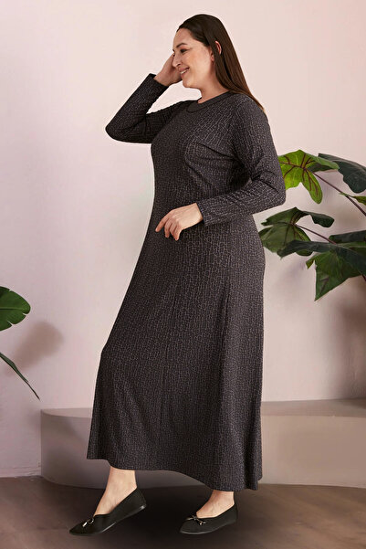 Ferace Women's Plus Size Daffodil Jacquard Hijab Mother Dress