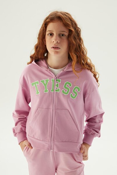 Tyess BG Store Girl's Pink Tracksuit Top