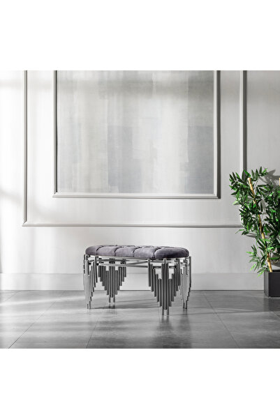 ZELENSA METAL PUF BABYFACE KUMAŞ ULTRA LÜKS PUF BENCH ULTRA LÜKS KAPLAMA 80 CM