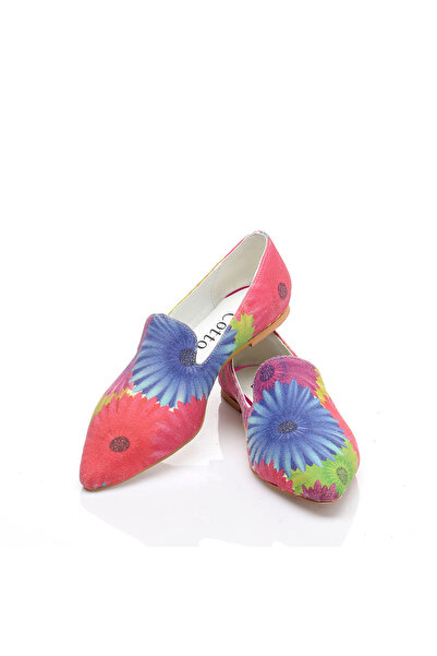 Cotto Shoes Γυναικείες μπαλαρίνες εμπριμέ πολύχρωμες λινές