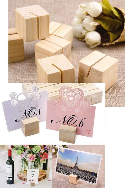 NONYA 10 Pieces Wooden Note and Photo Stand - Table Number Card Holder for Restaurants and Weddings