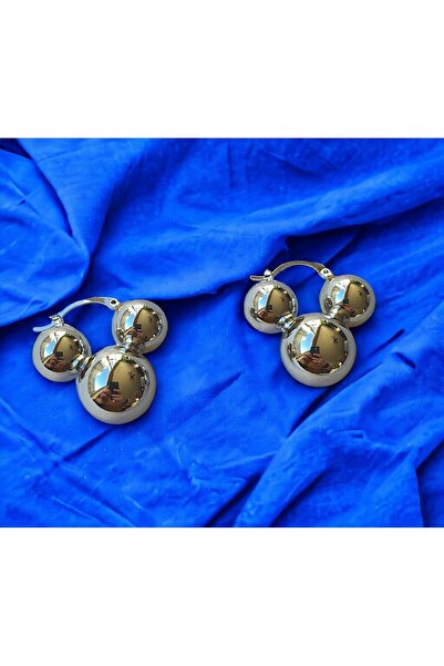 merni Mickey Earrings - Steel and Silver Color