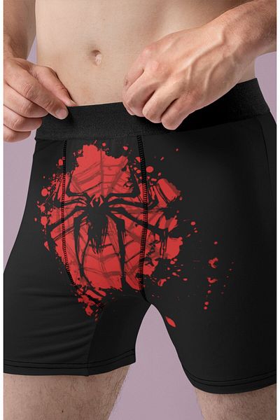Fuddy Moda Spider Squeeze Printed Modal Combed Βαμβακερό ύφασμα Άνετο ανδρικό μπόξερ