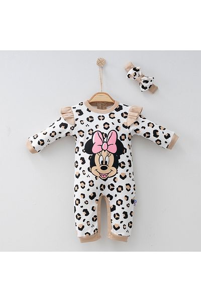 DIDuStore Patterned Stylish Baby Girl Romper and Accessory Set