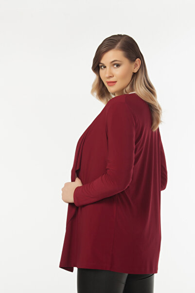 Laranor Burgundy Shawl Collar Cardigan