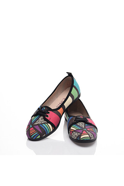 Cotto Shoes Γυναικείες μπαλαρίνες εμπριμέ πολύχρωμες λινές