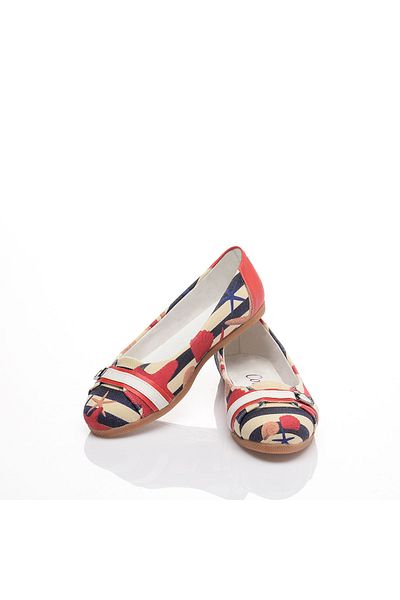 Cotto Shoes Balerini de damă din in colorat imprimat