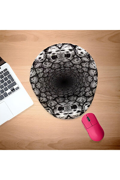 UcuruStore Mouse Pad Oval cu Suport pentru Încheietura Mâinii, Design Humanoid