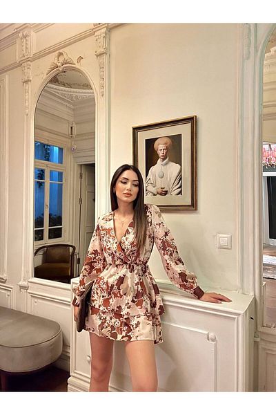 SONREİR ΜΙΝΙ ΦΟΡΕΜΑ JESICA ANVELOP ΜΕ ΣΧΕΔΙΟ V-ΛΑΙΜΟΥ