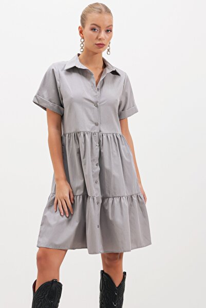 HAKKE Κοντό μανίκι φόρεμα με κουμπιά