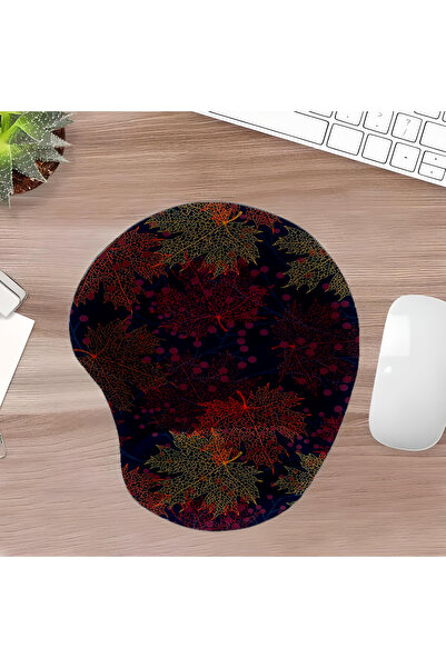 UcuruStore Φθινοπωρινό Οβάλ Μαξιλαράκι Ποντικιού με Στήριγμα Καρπού και Σχέδι...