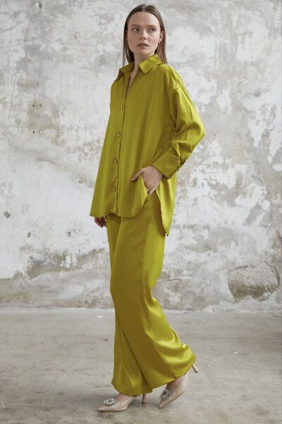 SONREİR SATIN SHIRT PANT SET
