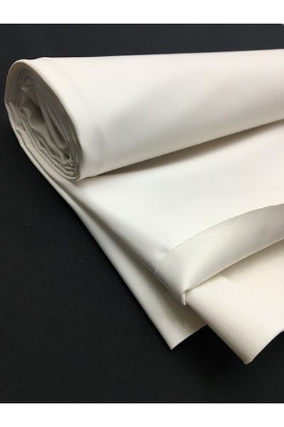 Yiğit Kumaş Ecru Thin Faux Leather Fabric with Jersey Lining