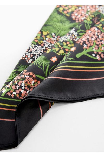 MANGO Woman Tropical printed shawl