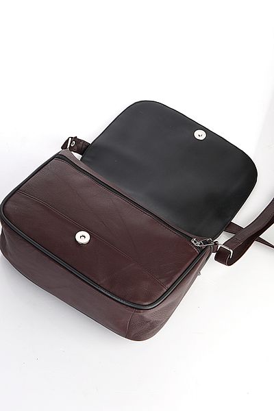 fubileather Genuine Leather Multi-Pocket Daily Messenger Bag