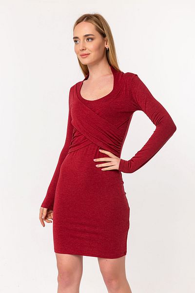 Laranor Burgundy Collar Detail Dress