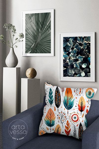 Artavessa Husă de pernă decorativă din piele artificială imprimată digital pe două fețe