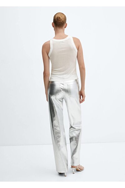 MANGO Woman Μπλούζα με φύλλο Lyocell