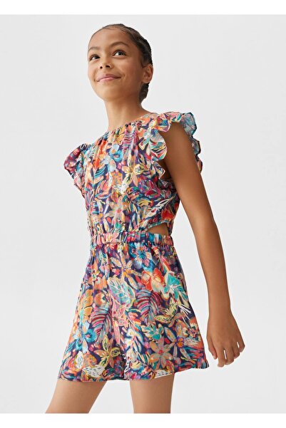 MANGO Kids Yırtmaçlı desenli tulum
