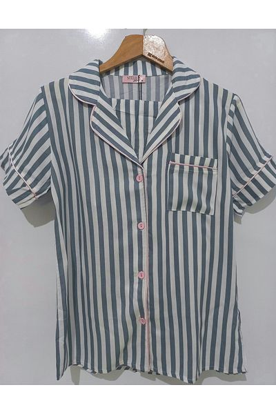 STELLAPİNK Set pijama cu dungi StellaPink gri alb (5925)
