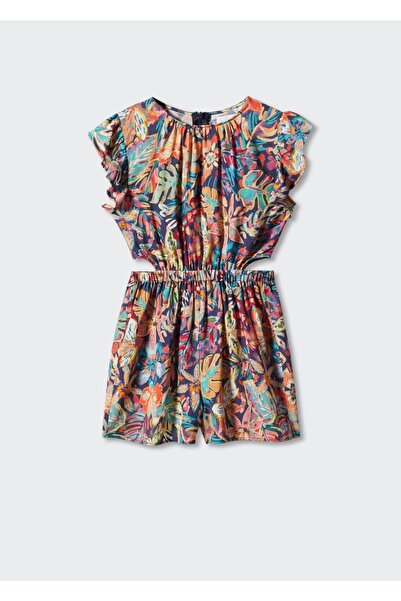 MANGO Kids Yırtmaçlı desenli tulum