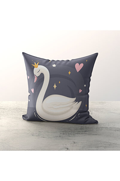 Talia Home Set de 3 huse de pernă pentru copii cu model de lebădă - TLAKR-222