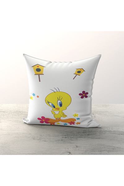 Talia Home Husă de pernă de 3 bucăți pentru cameră pentru copii și bebeluși cu model Tweety TLAKR-293