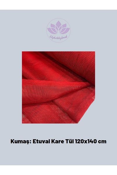 LİLYHOBBYLAND Σετ σύρματος Henna Kit (κόκκινο χρώμα τετράγωνο τούλι, 3 τεμάχια σύρμα κορώνας και μεγάλη τροχαλία ελατηρίου)
