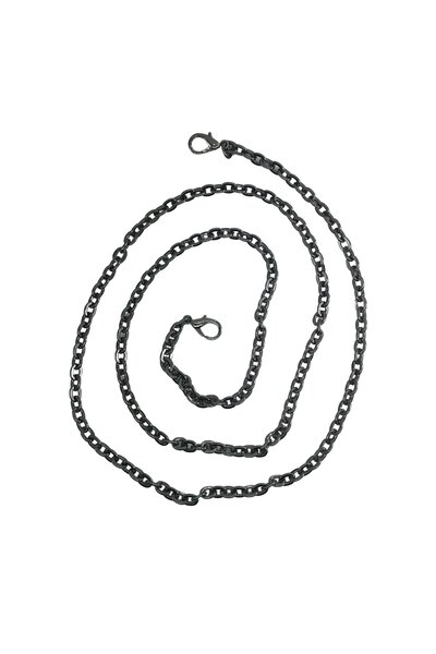 aladepo سلسلة حقيبة معدنية مستوردة مقاس 0.7 ملم باللون الأسود مع خطاف