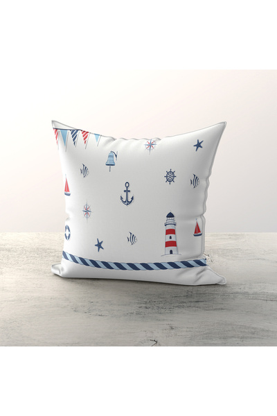 Talia Home Husă de pernă de 3 bucăți pentru cameră pentru copii și bebeluși cu model maritim mixt TLAKR-291