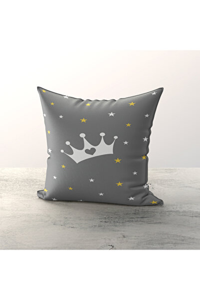 Talia Home Set de 3 huse de pernă pentru cameră pentru copii cu model de coroană înstelată TLAKR-247