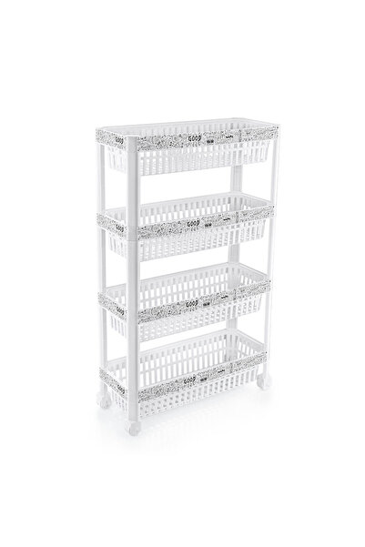 GuvenliPazar 4 Katlı Plastik Çok Amaçlı Mutfak Banyo Düzenleme Dar Raf Sepet ...