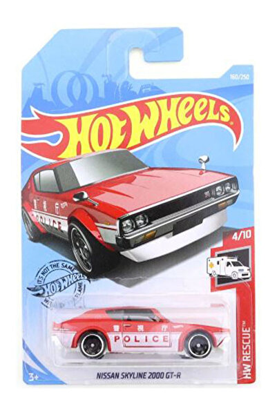 HOT WHEELS Nissan Skyline 2000 Gt-R Police - Kırmızı (1/64) 2017 Serisi