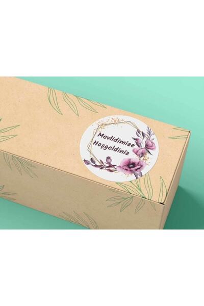 bisaccia Mevlid Etiketi Mevlidimize Hoşgeldiniz Yuvarlak Sticker Mevlud 4 Cm ...