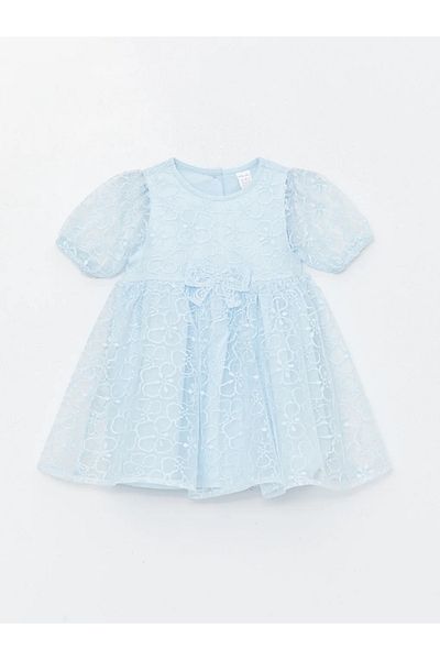 LC Waikiki Baby Crew Neck Short Sleeve Lace Baby Girl Dress