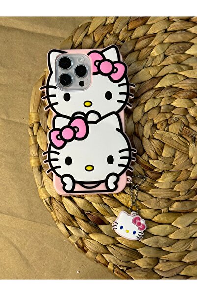 HYPERSOFT Iphone 14 Pro Max (6.7 inç) Uyumlu Hello Kitty Desenli Yumuşak Hamur Silikon Lüks Kılıf