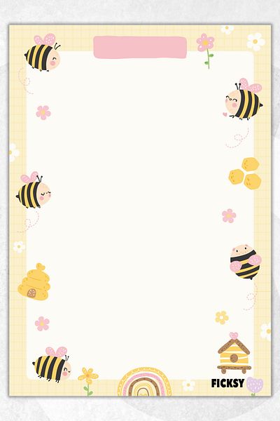 Ficksy Cute Bee Note Paper - A5 Size - 50 Sheets - Notepad - Memopad - Memo Pad - To Do List