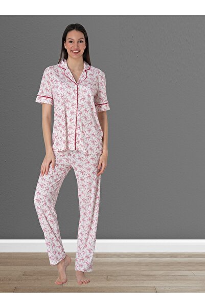 by İGP Effortt ženska fuksija Pamuk delna pidžama sa kratkim rukavima Na dugm...