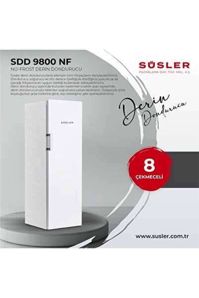 SÜSLER 8 ÇEKMECE NO FROST DİKEY DERİN DONDURUCU