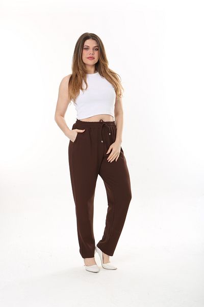 Era Lisa Relaxed Cut Lycra Elastic Waist Knitted Fabric Trousers