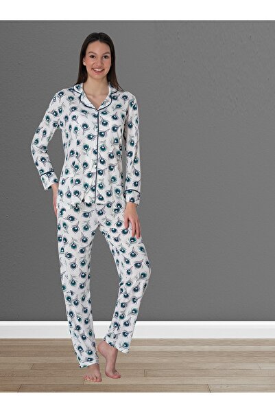 by İGP Effortt ženska zelena pidžama sa Pamuk delova, dugih rukava, set od Na...